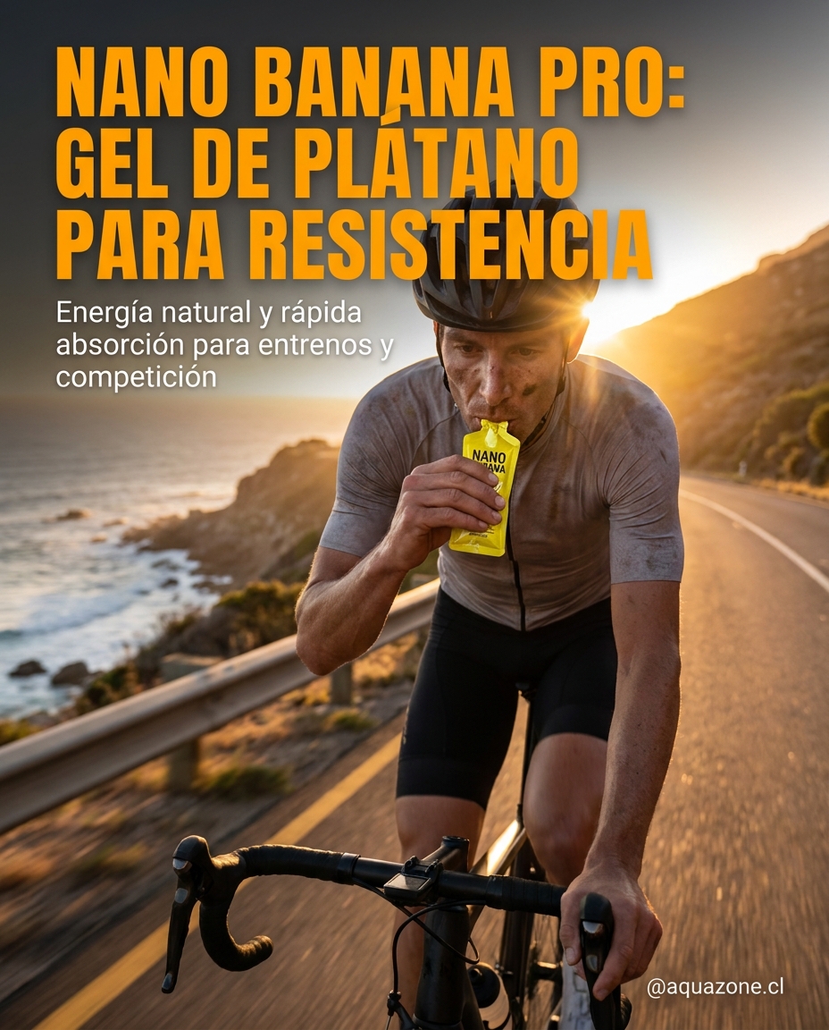 AquaZoneChile's tweet image. Nano Banana Pro: gel a base de plátano concentrado (~30 g HC/porción) y versión con sodio extra; diseñado para sesiones largas y estómagos sensibles. 🍌⚡️

#Deporte #AquaZone