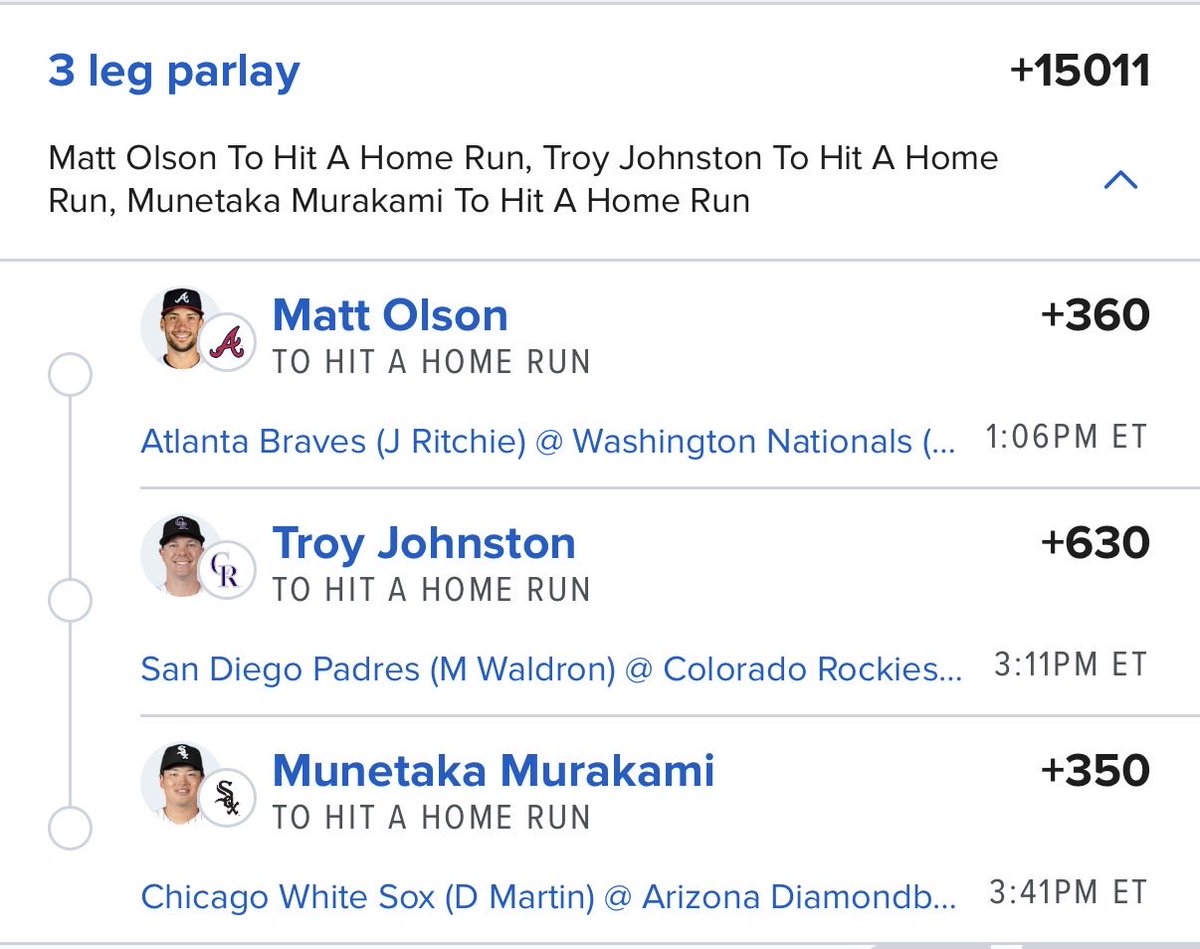 WizPicks__'s tweet image. Three slips all with potential 👀 

Who’s with us today? A banger is in sight Round Robin at ur own 🍀

Let’s have a day ‼️
#mlb #parlay #cash #homeruns #3leggers #BaseballTwitter