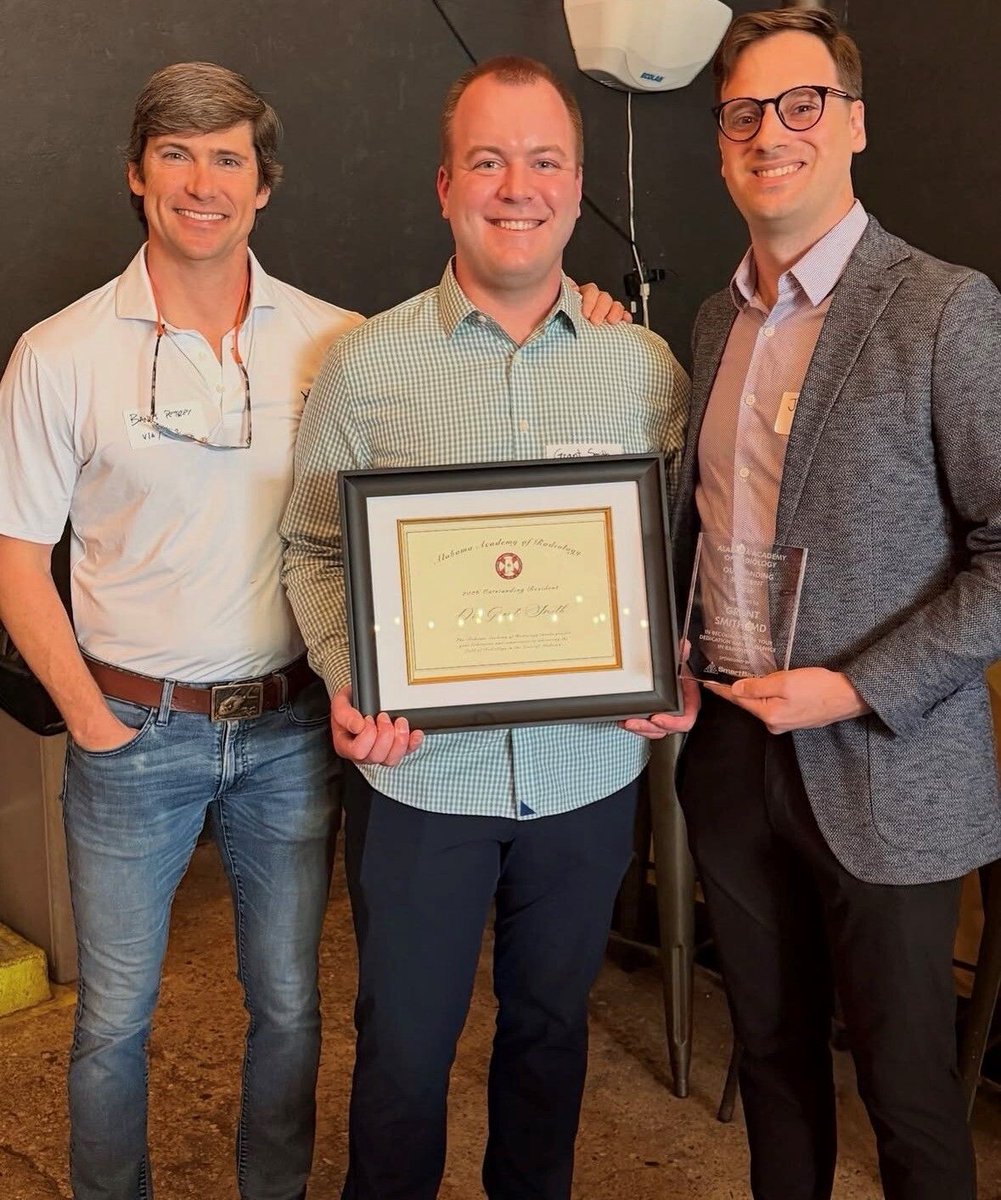 UABRadiology's tweet photo. Grant Smith, M.D., PGY5, was selected as the 2026 recipient of the @ALARadiology Outstanding Resident Award. The award was presented on Saturday, April 11, in recognition of his exemplary performance, professionalism, and contributions to the field of radiology. @UABHeersink https://t.co/Tab7W9MHyr