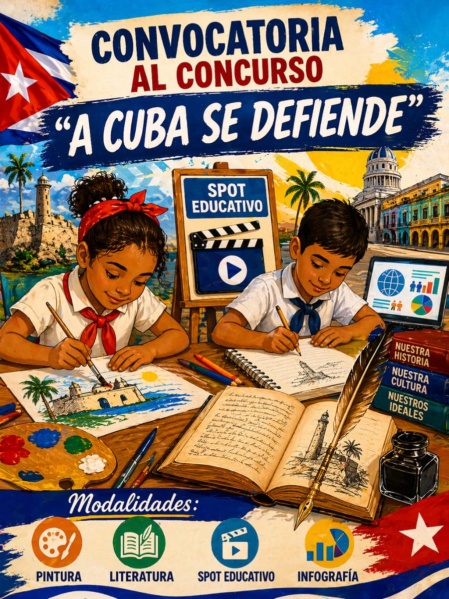 HEdgeRamonLopez's tweet photo. Lanzamiento de la Convocatoria al Concurso A Cuba se Defiende . Colectivo Pioneril Ramón López Peña.
@DgeHE15891 
@HEdgeAEE 
@IHernandez15695 https://t.co/mrasyPjCiu