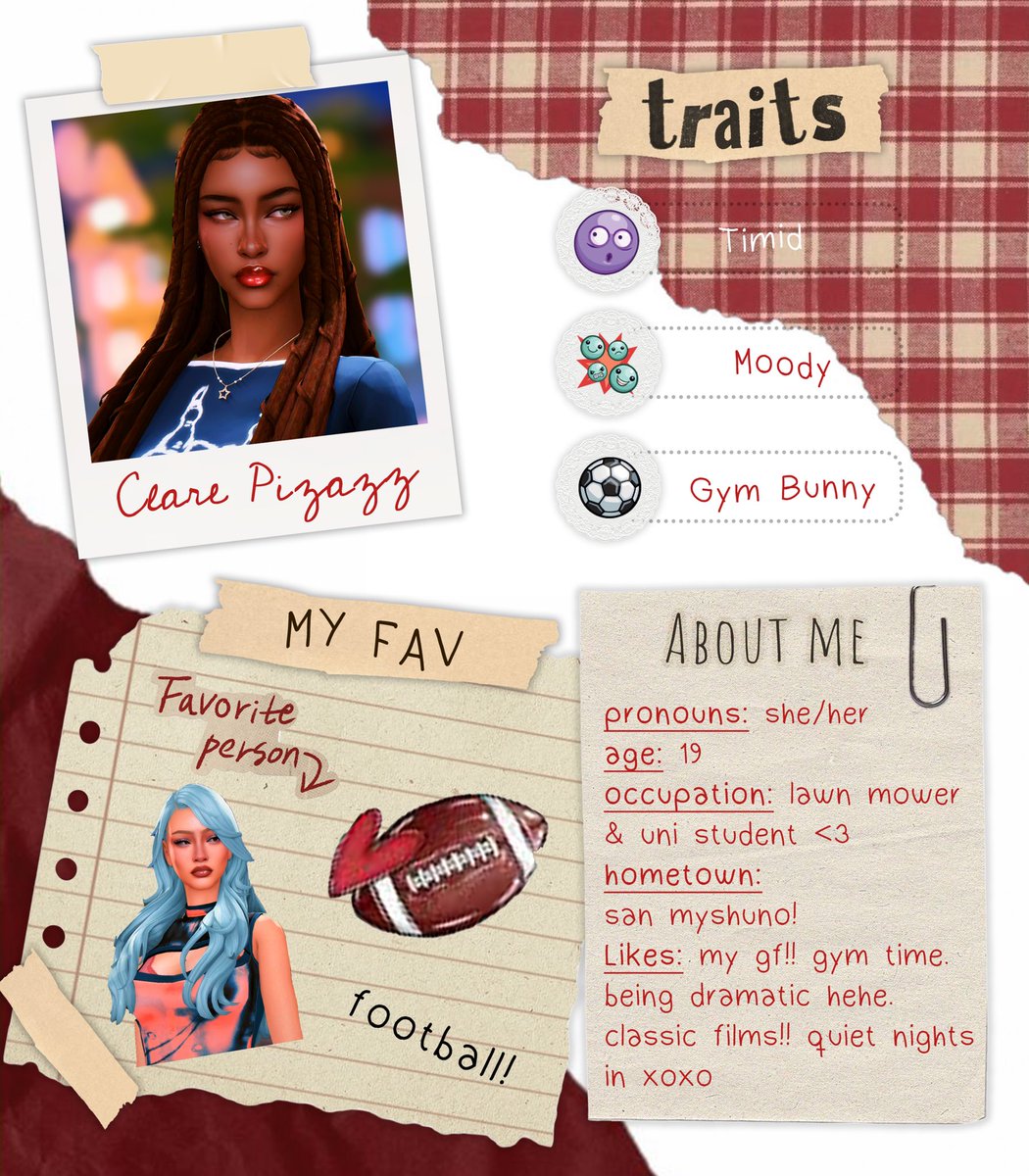 raydeexn's tweet photo. pt. 1 the ladies | updated character sheets on my sims in an upcoming video 💋 special thanks to wishsims on patreon for the psd! <3 https://t.co/PBW2uOLnOc