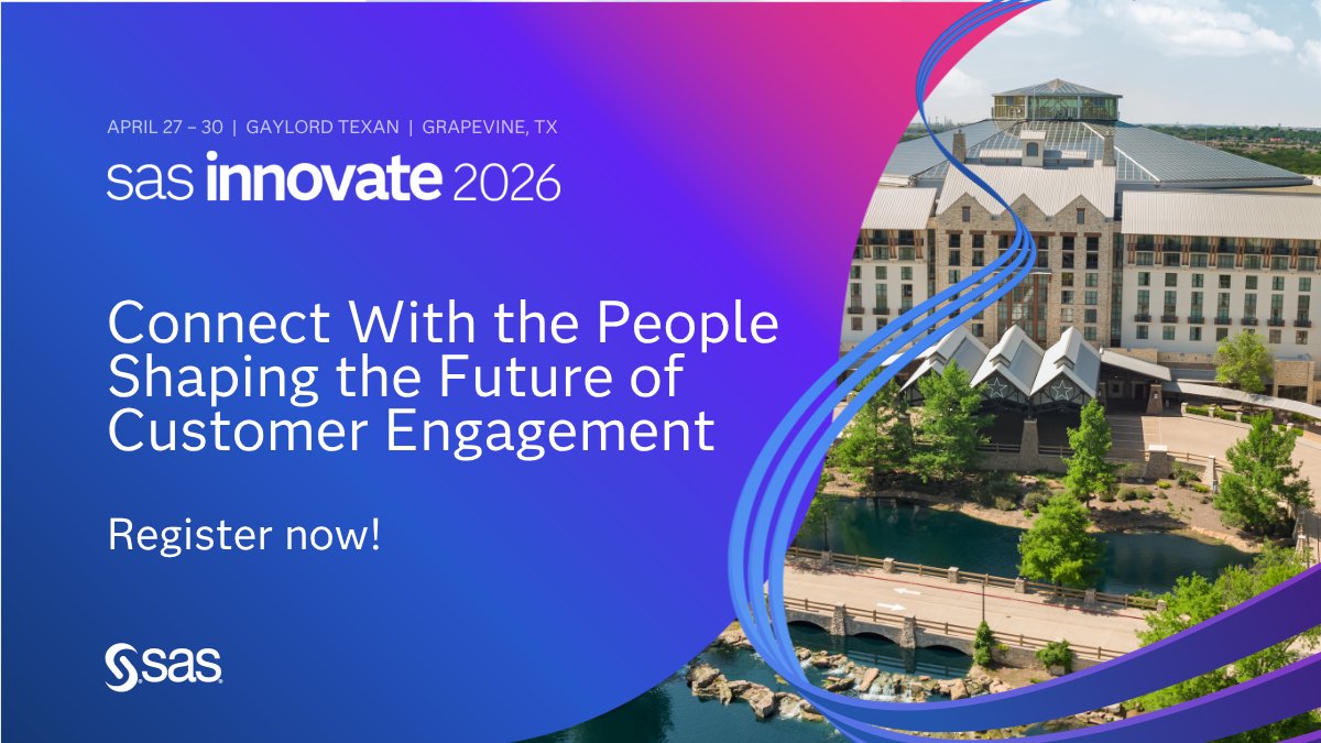 #SASInnovate2026 is coming—focused on turning AI into real impact.

As a <a href="/SASsoftware/">SAS Software</a> Gold Partner, we’re watching the shift to AI at scale with stronger governance and value.

Expect real-world #AI, #analytics, and real-time decisioning.

hubs.li/Q04dcjsG0