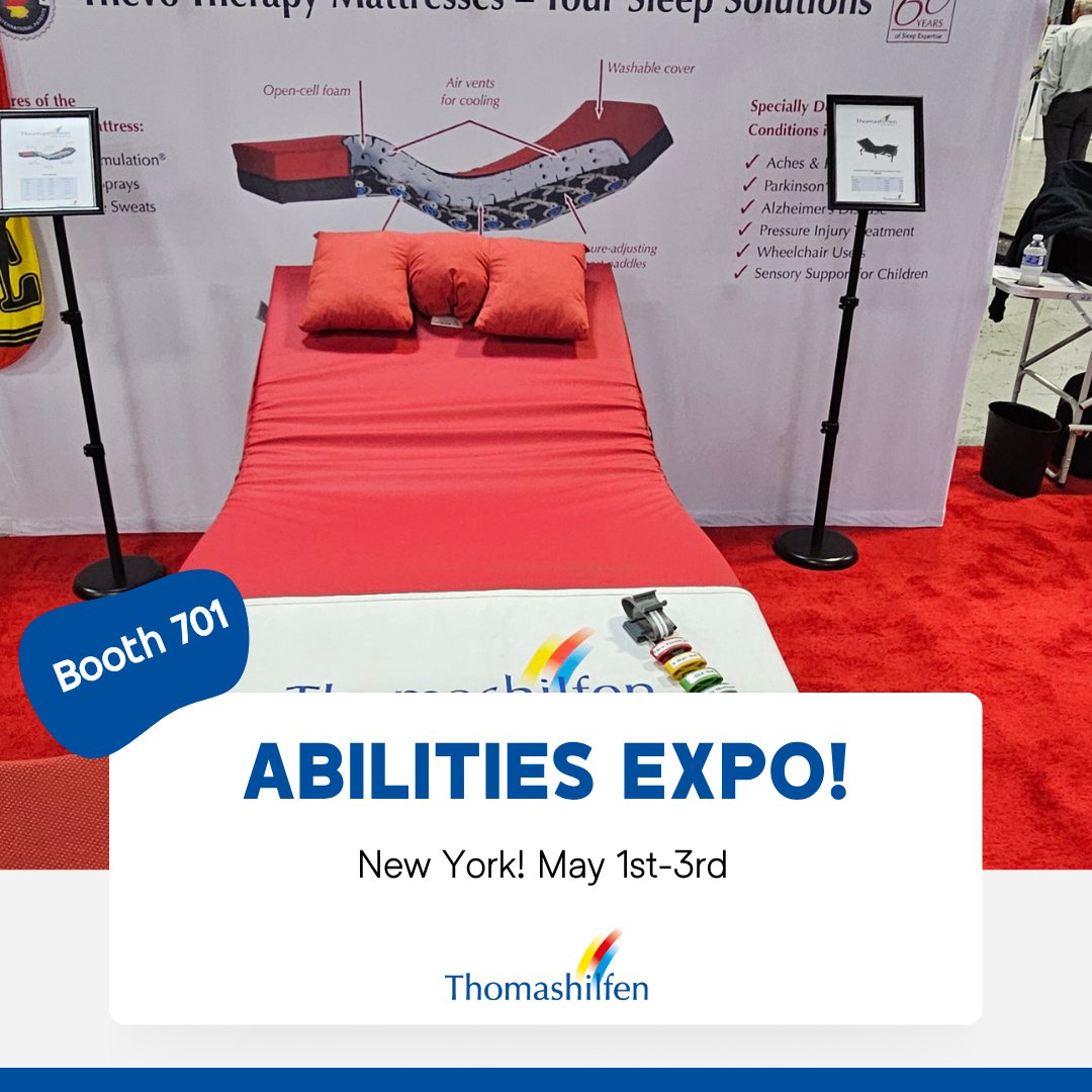 SAVE THE DATE!
Abilities Expo New York! May 1st-3rd Come by booth 701 to see how your sleep experience can improve.