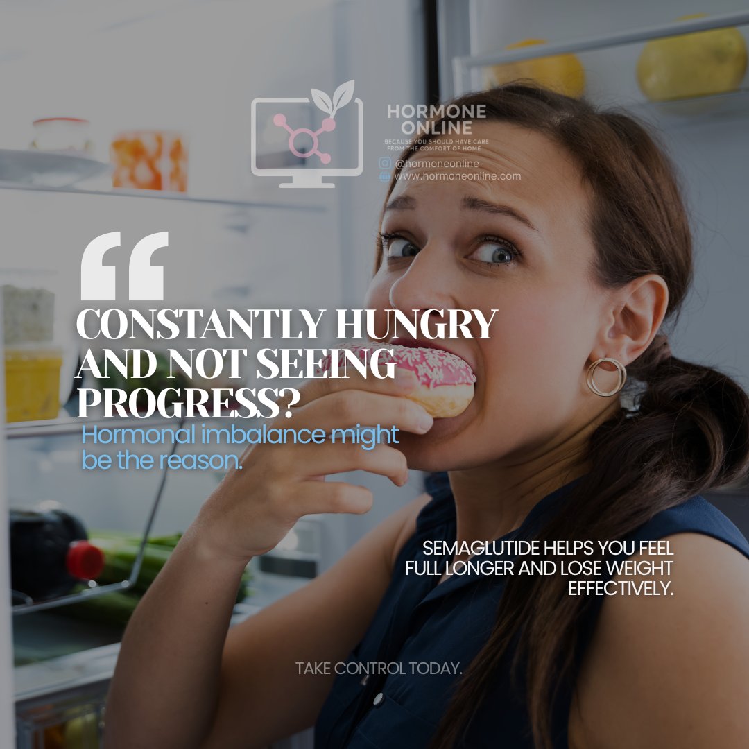 HormoneOnline's tweet image. Always hungry? Constant cravings?
That’s not normal it could be hormonal.
Semaglutide helps you feel full longer and lose weight smarter.
🔗 bit.ly/4s7Doif 

#AppetiteControl #Semaglutide #WeightLossHelp #WellnessJourney #HormoneOnline