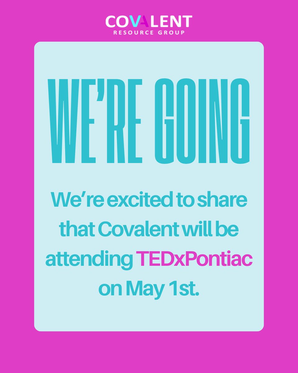 CovalentRG's tweet image. ⏳ One week to go! We’re getting ready for TEDxPontiac and looking forward to a day of ideas, innovation, and meaningful conversations. Excited for fresh perspectives, inspiring discussion, and community connection. 👋 🔗 tedxpontiac.org #TEDxPontiac #Networking #Covalent