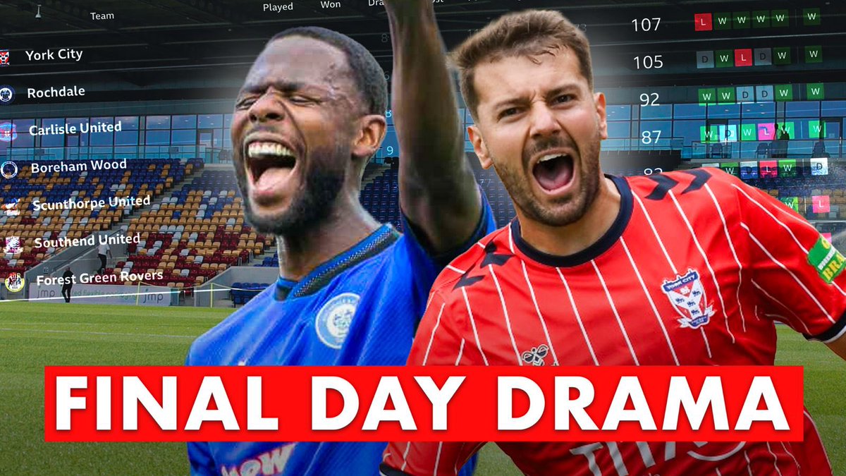 CurlySoccerAM's tweet photo. Why Non-League Football Is the Greatest in the World 🌎 

A breakdown of the final day of the season! 

🏆 Titles to be won
📉 Relegation survival
🏟️ All to play for @NL_Enterprise 

#nonleague #football https://t.co/XoBL33sK39