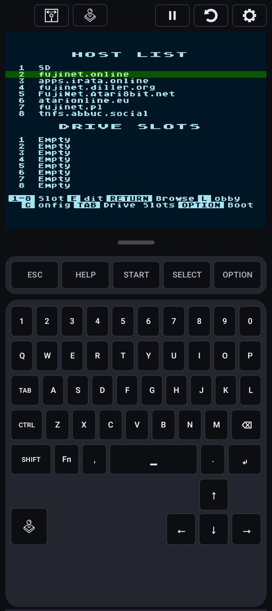 Philsan69's tweet image. FujiNet Go 800, new #Atari8bit computers emulator for Android devices, with built-in FujiNet play.google.com/store/apps/det… #atari #fujinet