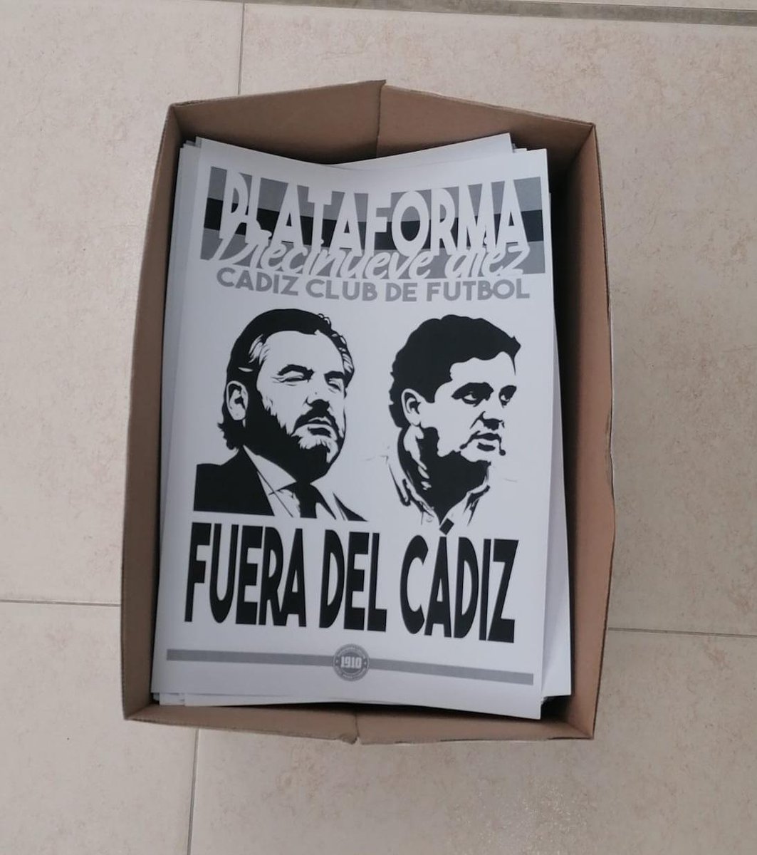 🔜 Se acerca un nuevo partido en casa y no pararemos hasta lograr nuestro objetivo.

🗓️  El día y la hora no acompañan, pero cada jornada es una nueva oportunidad para recordarles que el cadismo está unido para que se marchen.

🚫¡FUERA DEL CÁDIZ!🚫

#Somos1910 #FueraDelCadiz