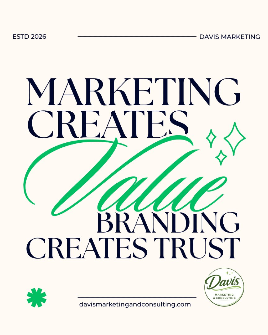 davismktg's tweet photo. Marketing creates VALUE. Branding creates TRUST. Together, they build something unstoppable. 💚
Ready to grow? https://t.co/M6ZyIoAiFK

#MarketingStrategy #Branding #BusinessGrowth https://t.co/pul2fGpNf3