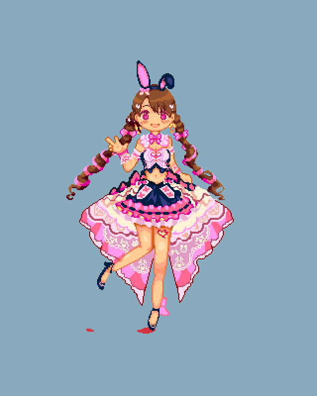 sunesk's tweet image. おめでとうございます（再掲） #島村卯月生誕祭2026 #ドット絵 #pixelart