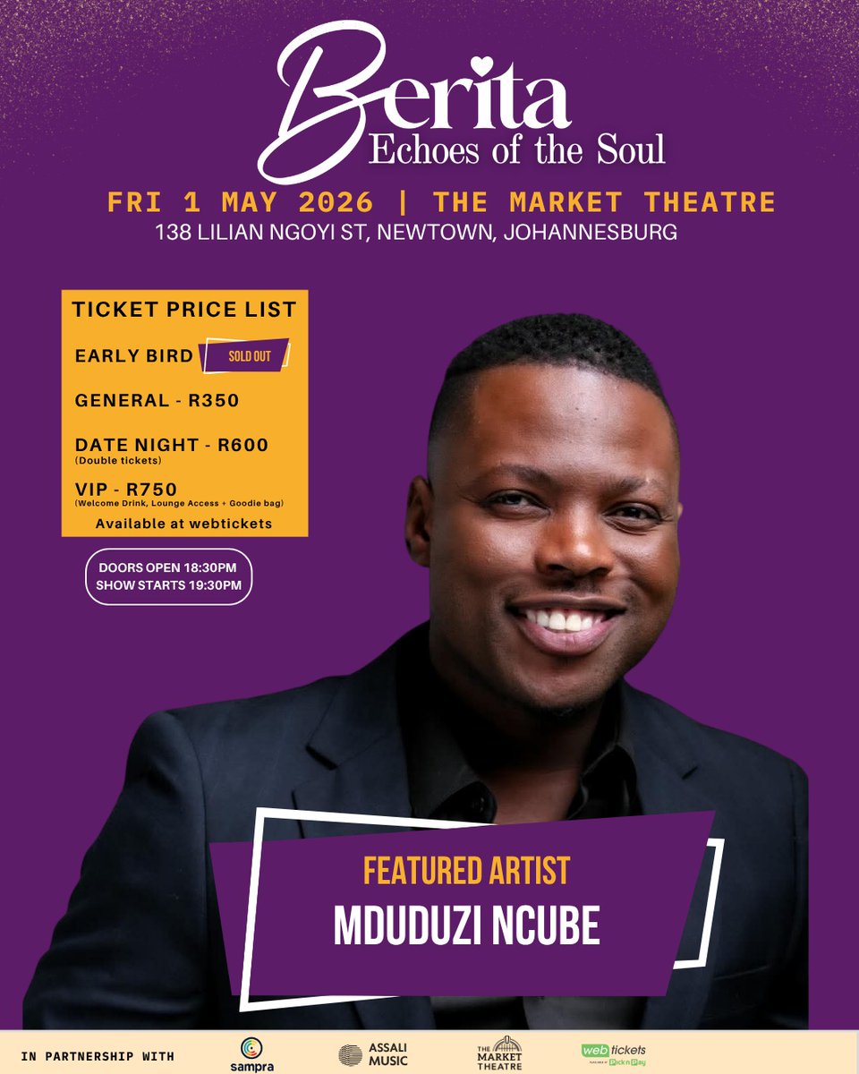 Khalablade's tweet photo. Mduduzi Ncube a South African afro pop singer and songwriter, Born and bred in KZN. He got his first big break when @DJTira heard his talent and recorded his first single titled 'Malokazi' Featuring @BeritaAfroSoul Welcome on board the #EchoesOfTheSoul stage bhuti
@OfficialSAMPRA https://t.co/um72opkru1