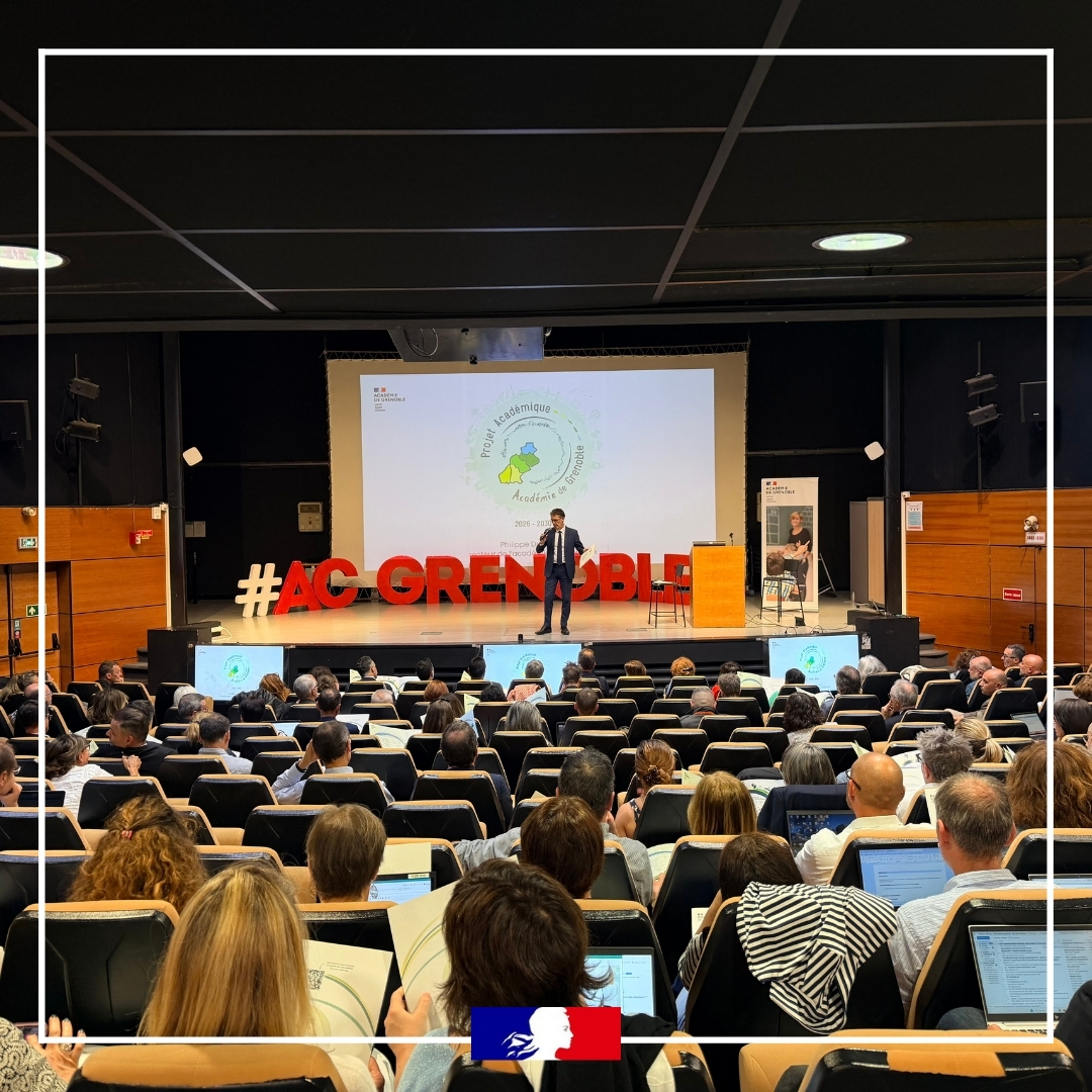 acgrenoble's tweet photo. 📍Lancement du projet académique de l’Académie de Grenoble en Isère.

Tous les acteurs de l'académie réunis pour cette première journée.
🎯 Orientations posées, place à l’action ⚡
🚀 Déploiement sur le terrain https://t.co/ZoaZz4h2Qf