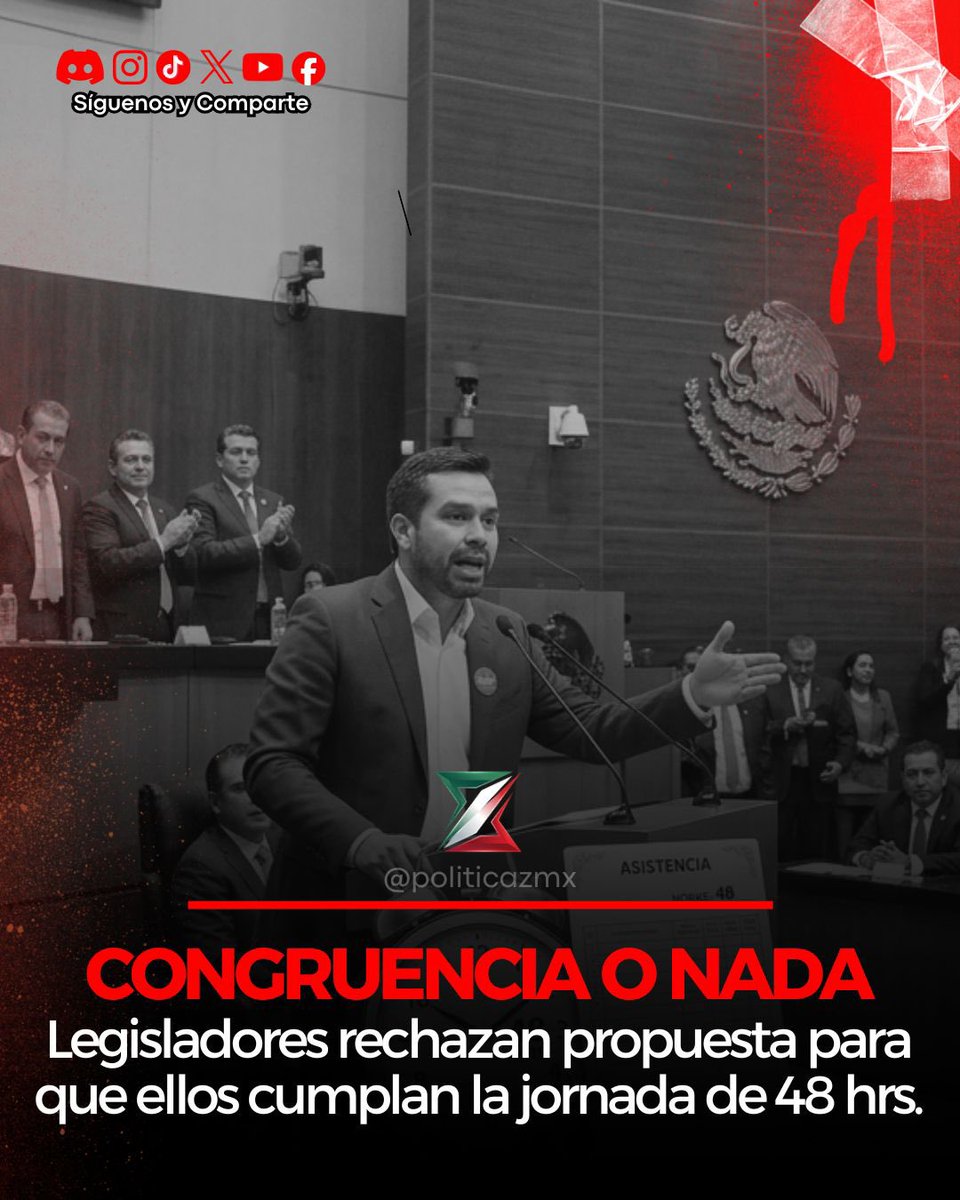 politicazmx's tweet image. #NOTICIA | 🔴 Proponen que diputados trabajen 48 horas semanales y @PartidoMorenaMx dice NO 🏛️

MC propuso que legisladores cumplan jornada completa y Morena lo rechazó. Nos dan una reforma que llega hasta 2030, pero ellos no quieren tocar sus semanas de receso 🙂 

#política