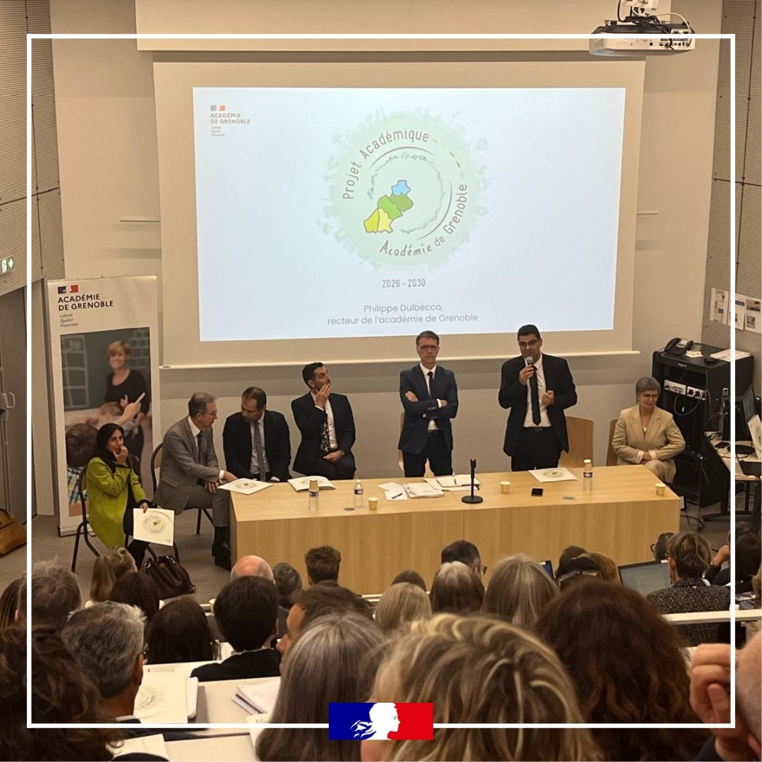 acgrenoble's tweet photo. 📍Lancement du projet académique de l’Académie de Grenoble en Isère.

Tous les acteurs de l'académie réunis pour cette première journée.
🎯 Orientations posées, place à l’action ⚡
🚀 Déploiement sur le terrain https://t.co/ZoaZz4h2Qf