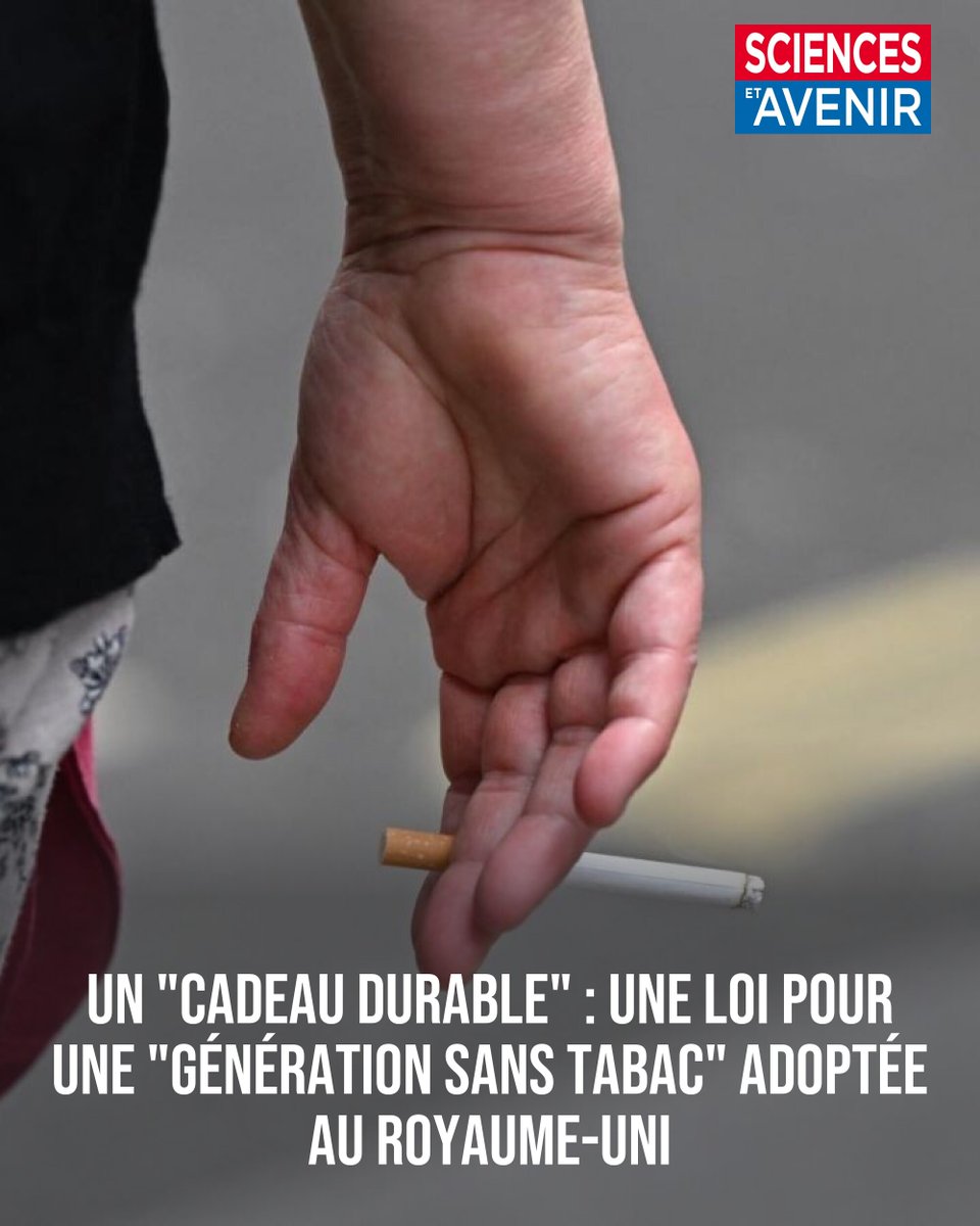 Sciences_Avenir's tweet photo. Un "cadeau durable" : une loi pour une "génération sans tabac" adoptée au Royaume-Uni
👉 https://t.co/QtIk2aWoMx https://t.co/PSvejVTHQe