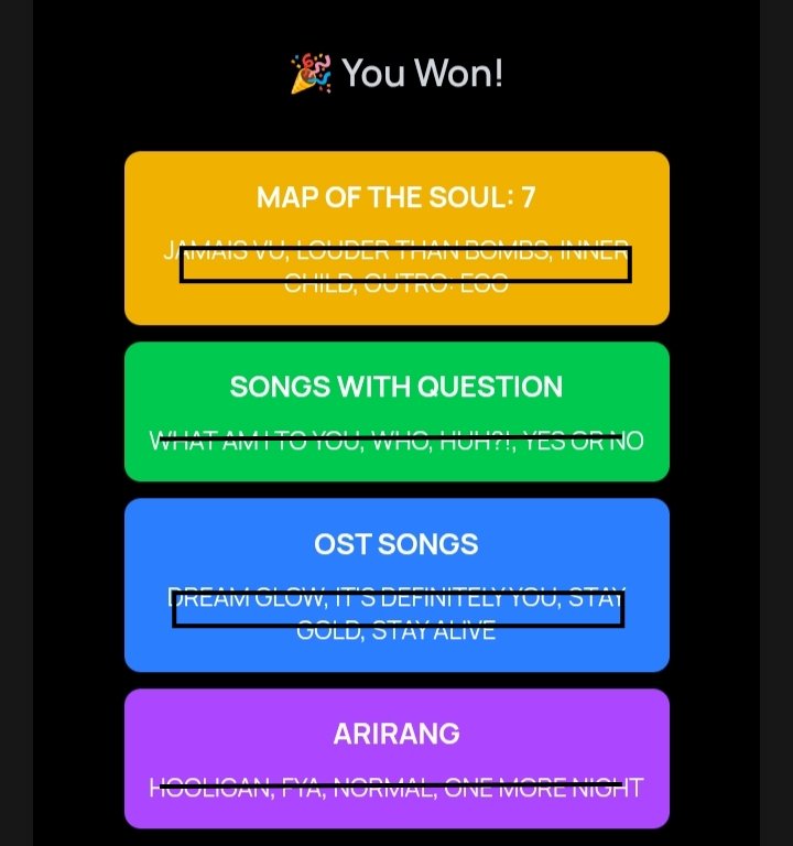 aVi_NJYHJVJ7's tweet image. TODAY'S BCD GAMES HINTS (APR 24)

HEARDLE : 🎧 : B _ T T _ R 🧈 
#bcdheardle

FILM OUT : 🎥 : F _ I (E _ D) S (V)
#filmout

BLUE &amp;amp; GREY : A N ⬛ S T
#blueandgrey

SO4MORE : 🟨🟩🟦🟪
#So4more

#bcdapp
#bcdblueandgrey
#BCDgames
#bcd_app_blueandgrey
#bcdtrades