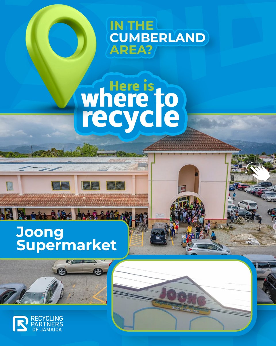 RecyclingJA's tweet photo. Living in Cumberland and still not recycling?
We literally made it so convenient 😌♻️
At Joong Supermarket you can pull up to the recycling bin in the parking lot drop-off your plastic bottles.
#RecyclingJa #PutPlasticInItsPlace https://t.co/Gp7z62eQS7