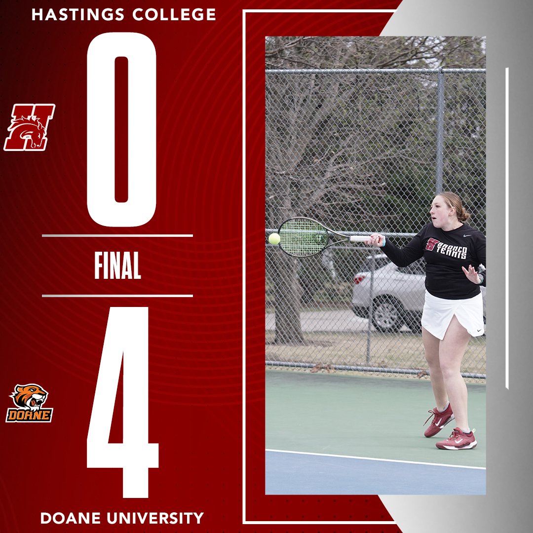 HCBroncoTennis's tweet photo. The women wrap up their season at the GPAC Tournament with a 4-0 loss to Doane in the quarterfinals.
#GDTBAB https://t.co/pzm05OQ0o1