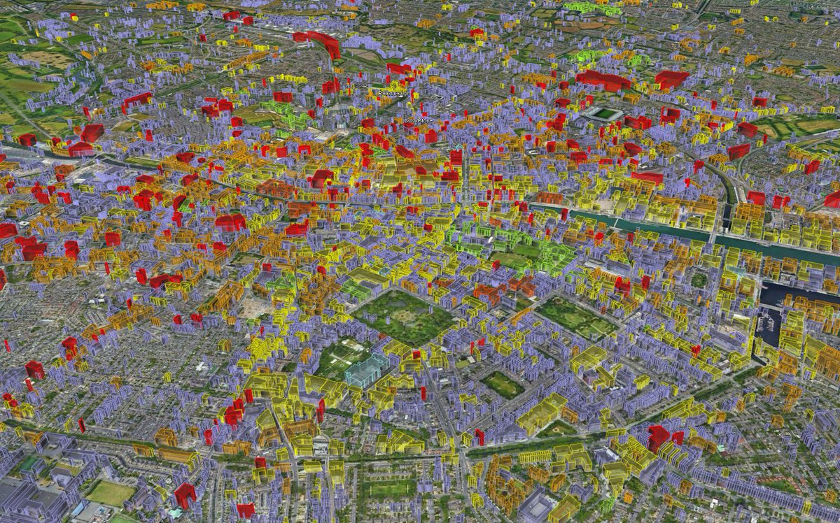 RobCross247's tweet image. A picture is worth a thousand words!

My visual study analysis shows the extent of dereliction and vacancy in Dublin City.

Note: The tall red blocks in the visual represent derelict or vacant buildings and sites.

#HousingCrisis #DerelictIreland #VacantIreland #Dublin #Ireland