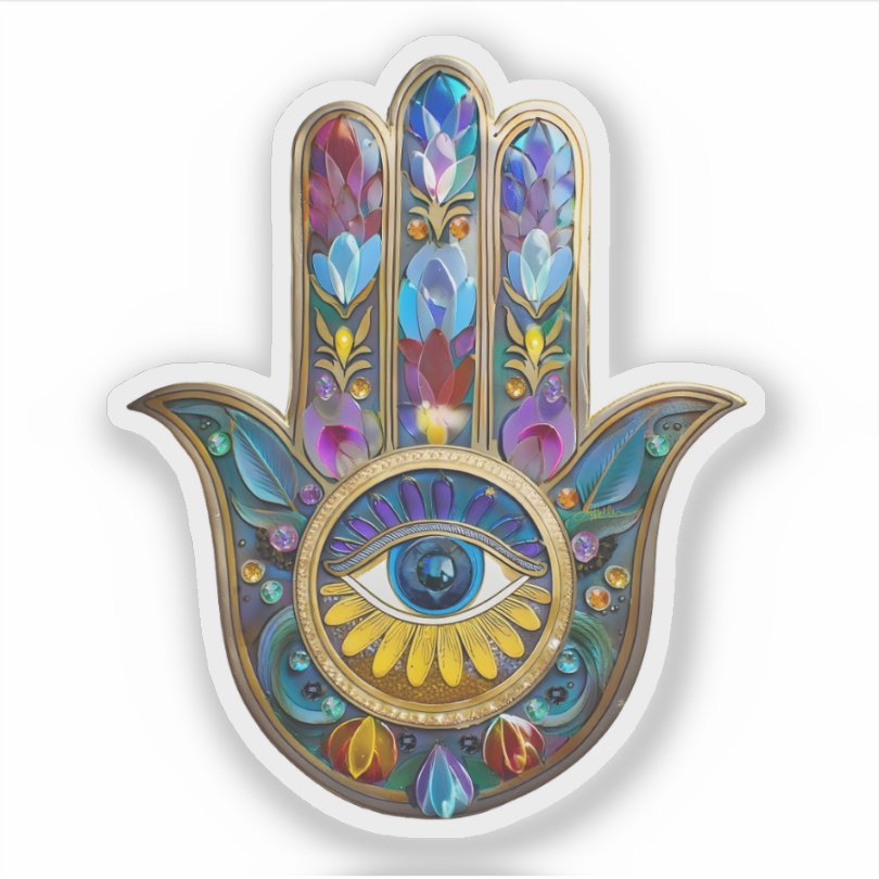 LeeHillerDesign's tweet image. 🪬🧡💜🪬💛💙🪬
Colorful Petals and Leaves Art Hamsa #Sticker
Item: zazzle.com/colorful_petal…
A #Hamsa as the #thirdeye is a reminder to trust one's instincts, listen to one's inner voice, &amp;amp; seek #spirituality guidance.

Hamsa Collection:  zazzle.com/collections/11…