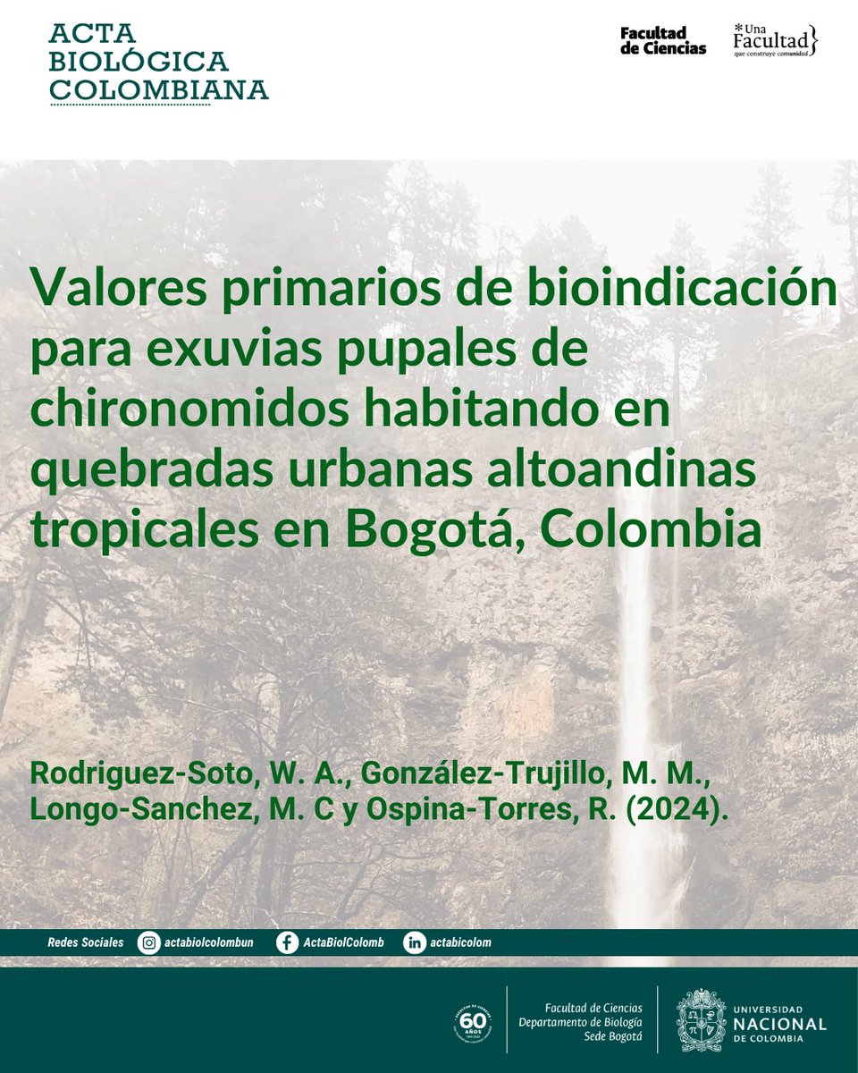 RevistaABC's tweet photo. Se realizó la captura de exuvias pupales en tres temporadas, registrando simultáneamente variables ambientales. Artículo de investigación disponible en: https://t.co/6znARzcz6m
#neotrópico #ActaBiológica #UNAL https://t.co/oAfZaugmY9