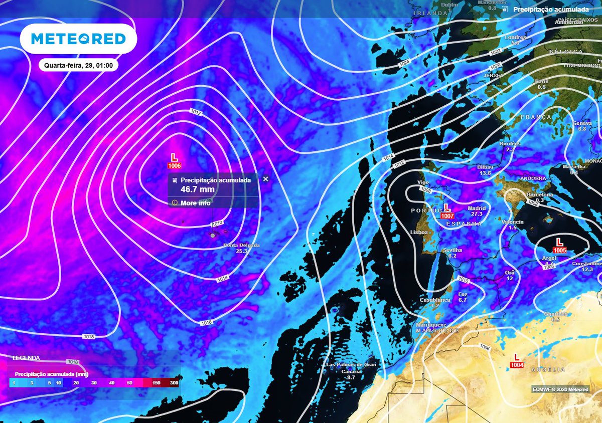 🌧️ Previsão de chuva a médio prazo: eis como irá chover em Portugal entre 27 de abril e 3 de maio, segundo o melhor modelo.

🗞️ Confira a previsão por Alfredo Graça: tempo.pt/noticias/previ…