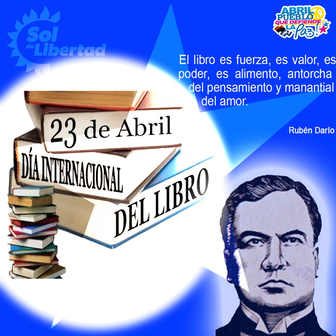 Hoy celebramos el poder de los libros 📚✨
Leer es viajar, aprender y soñar.
Como dijo Rubén Darío: el libro es fuerza y amor.
#DíaDelLibro