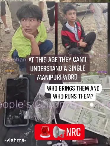 #Manipuri_Latest_News | 23 April
At this crucial time, it is important for people to be aware of such matters—do not ignore them.
👉 Two suspected illegal immigrants Suspected to be ( Burmese kuki) , who don't  speak or known a bit of Manipuri language were found at Namdilong