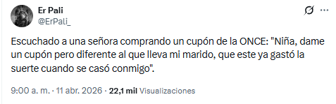 Futaugas's tweet image. #Cupón #ONCE #Marido #Señora #Suerte #Boda #Casarse.