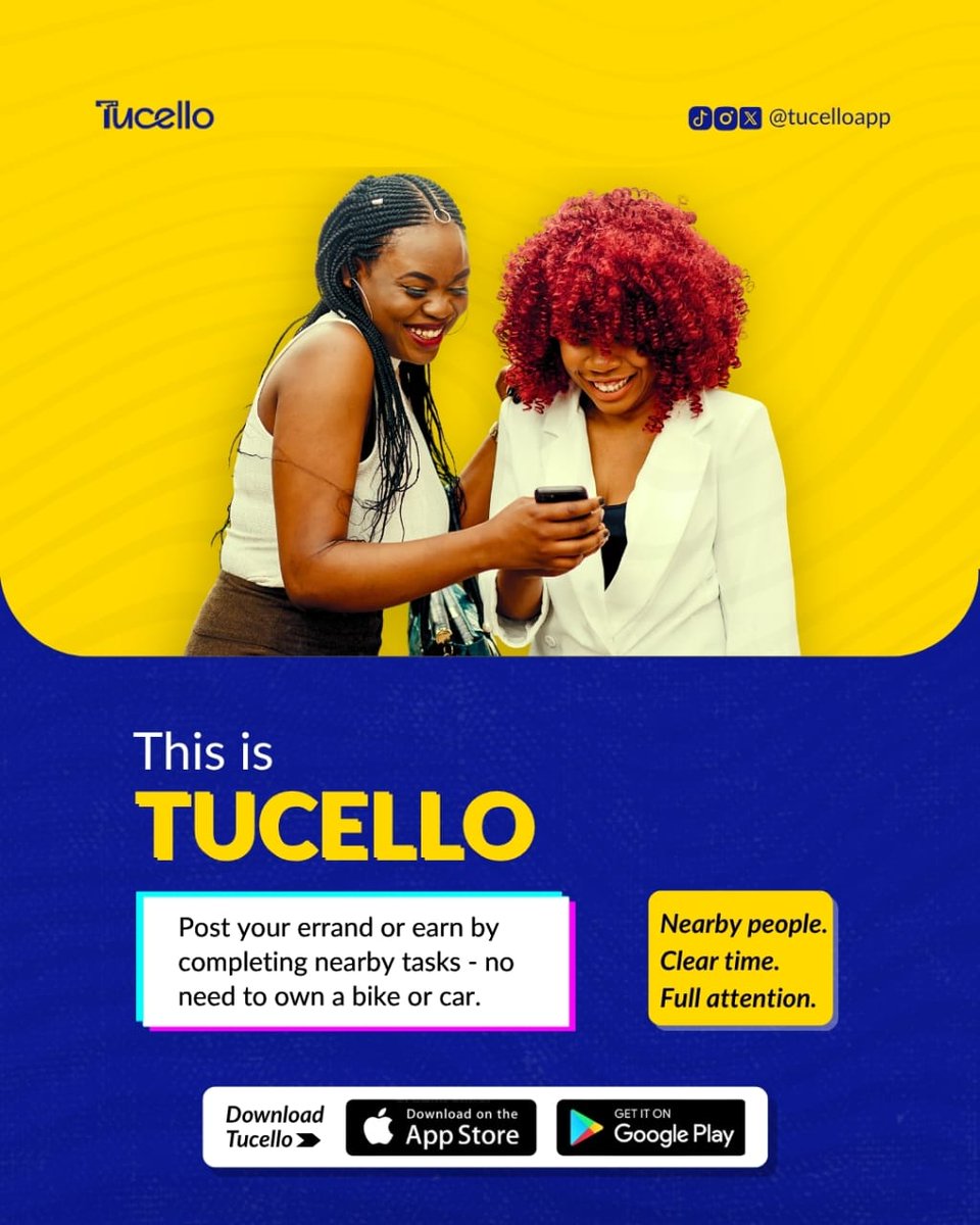 tucelloapp's tweet photo. Find someone who handles just your errand with full attention or earn by competing simple errands and tasks around you.

📍Nearby people
⏰Clear time
🎯Full attention.

Ready to start? 

Download Tucello on Google Play Store for Android or App Store for iPhones. https://t.co/d4ol0kOKHr
