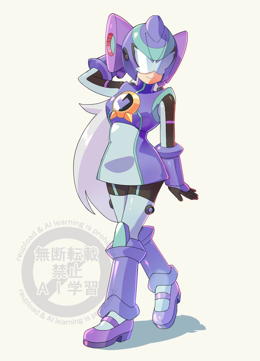 2026.04.23
Angel, the pretty netnavi.
She is an fancharacter, the design has elements of another fancharacter Music, and Protoman from Rockman EXE/Megaman Battle Network series.

Angel belong to @/NQG/Deviantart

#netnavi #animestyle #rockmanexe #digitalart #illustration