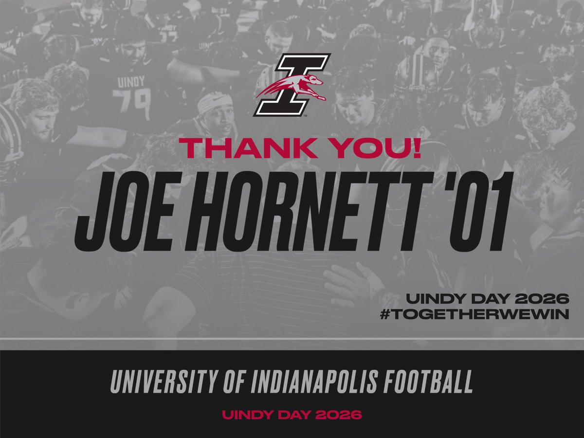UIndyFB's tweet photo. For the next hour, Joe Hornett '01 will be matching gifts up to $500‼️ #UIndyDay
Make your gifts at https://t.co/ykpaJAm2tG
#GoHounds | #TogetherWeWin https://t.co/BS8yJx5I7R