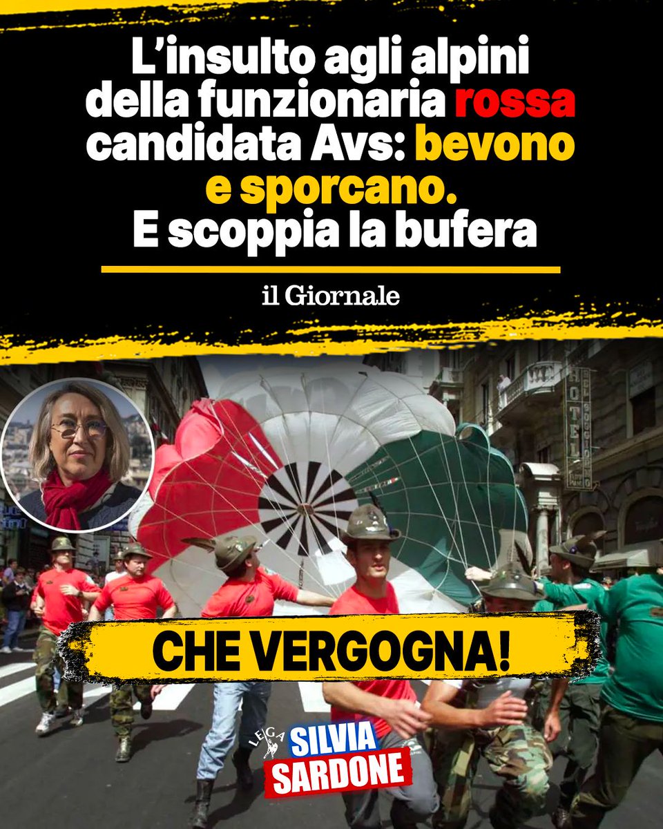 Le parole di questa esponente di #Avs sugli #Alpini sono vergognose e offensive, ma non mi sorprendono: la sinistra ha un problema con chi indossa una divisa e con chi serve la Patria. Gli Alpini sono un orgoglio nazionale, hanno scritto pagine di storia e di sacrificio e
