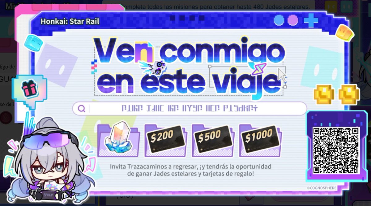 aliasmao's tweet photo. Invite returning Trailblazers to link up with your invitation code and log into the game to win Stellar Jades, gift cards, and other surprises  Invitation code: GU46WXJGYN #hsr #HonkaiStarRail #HoYoverse #hoyo #silverwolf #Anniversary #gacha #event #Trailblazer https://t.co/N7jmjDLMLN