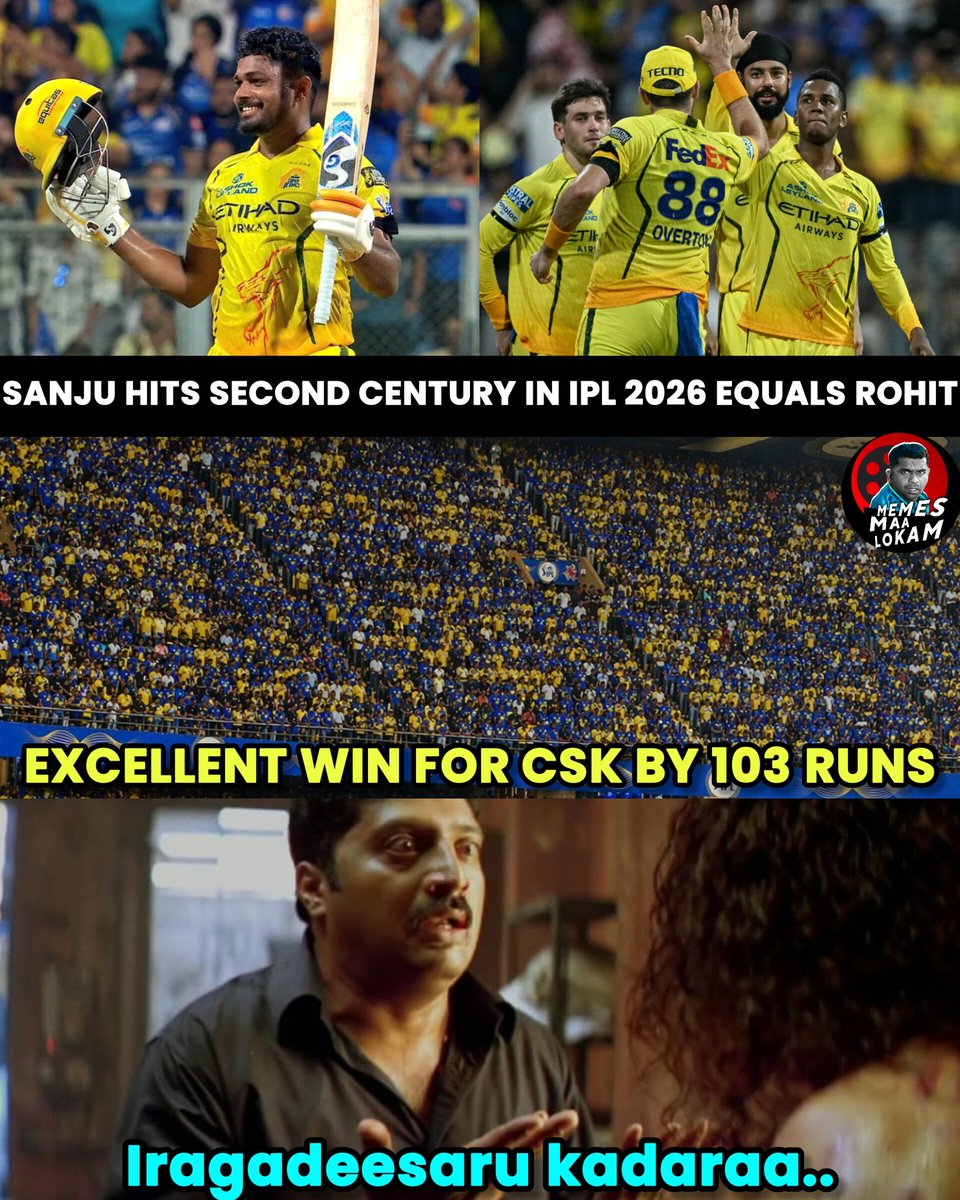 Nb4Ea's tweet image. #CSK wins #elclasico  with #Sanjusamson century &amp;amp; great #Bowling #Mi #CskvsMi #Ipl2026

Follow @Nb4Ea 👈