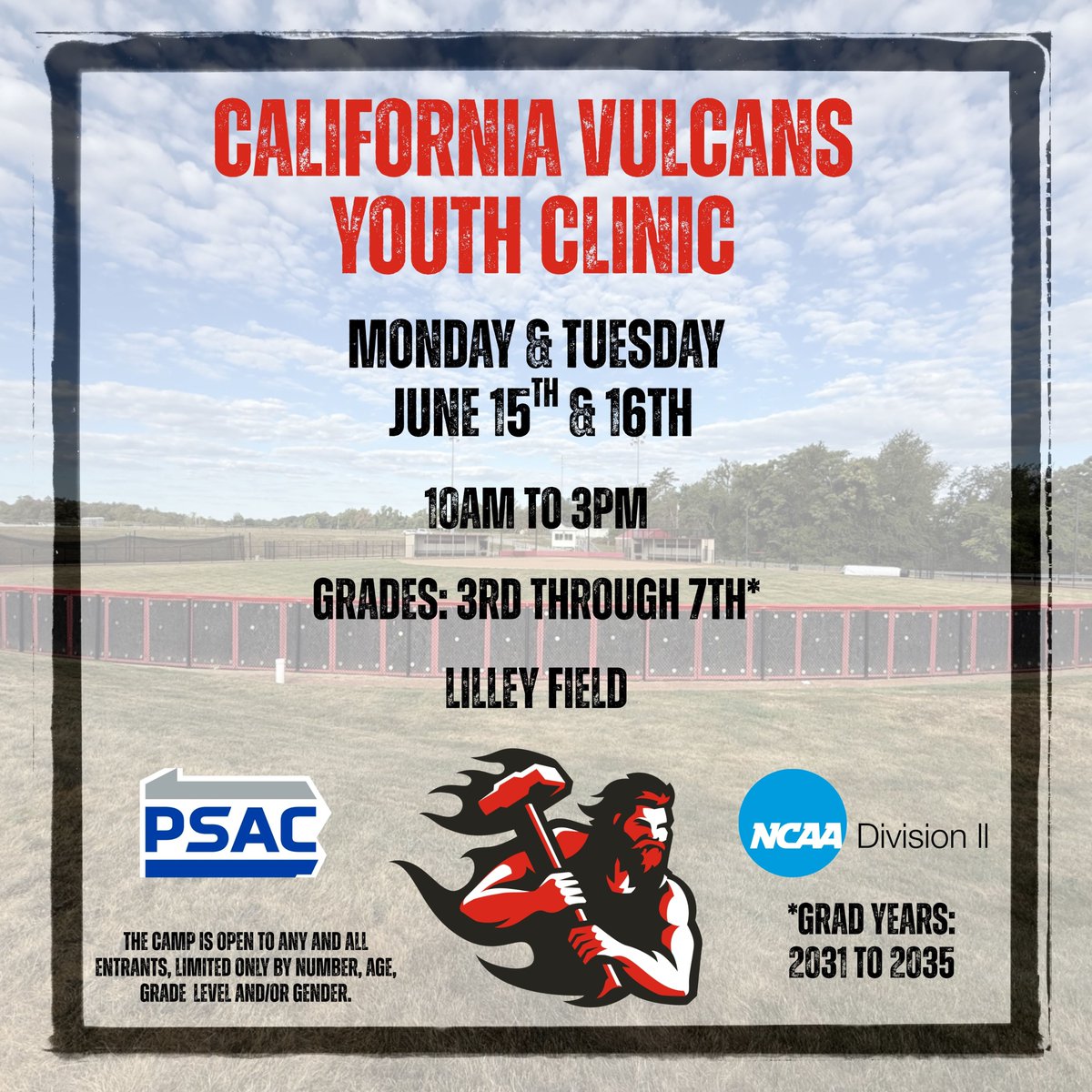 CALU_softball's tweet photo. Coach Erb is pleased to announce her first Youth Clinic this June!! Come learn softball skills and have lots of fun with current players &amp; coaches! 

For more details or to sign up, please visit our website below! Spots are limited!
https://t.co/8Jxh4vVC6t https://t.co/vJT0aNZhb2