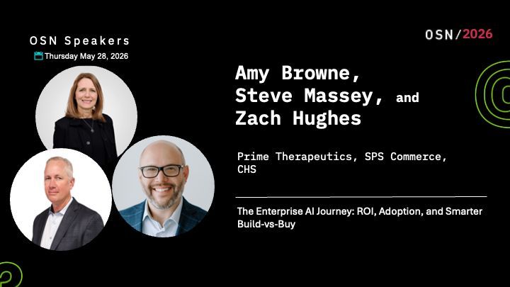 Thank you, Amy Browne, Steve Massey, and Zach Hughes, from Prime Therapeutics, SPS Commerce, and CHS Inc., for speaking at #osn2026 #learnshareconnect buff.ly/rC4Os9y