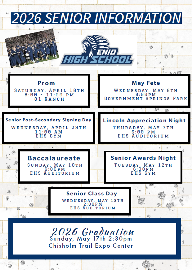 enidhigh580's tweet photo. So many ways to celebrate the EHS Class of 2026 coming soon! https://t.co/KWXq91agv7