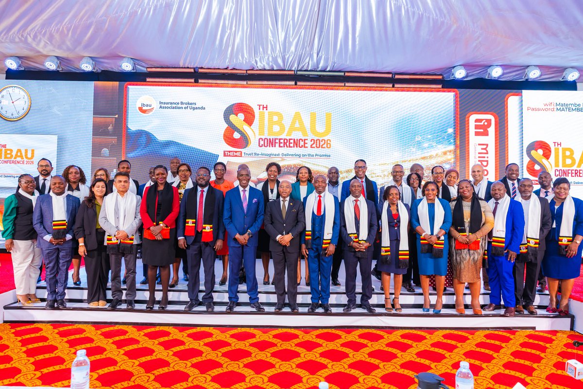 InsurBrokersUg's tweet photo. Conference Day 2 wrapped with memorable moments as groups gathered with our Chief Guest and Keynote. From IBAU leadership to platinum sponsors, committees, international delegates, and partners — each photo reflected the unity and a true testament of Trust Reimagined.

#IBAUCONFERENCE2026