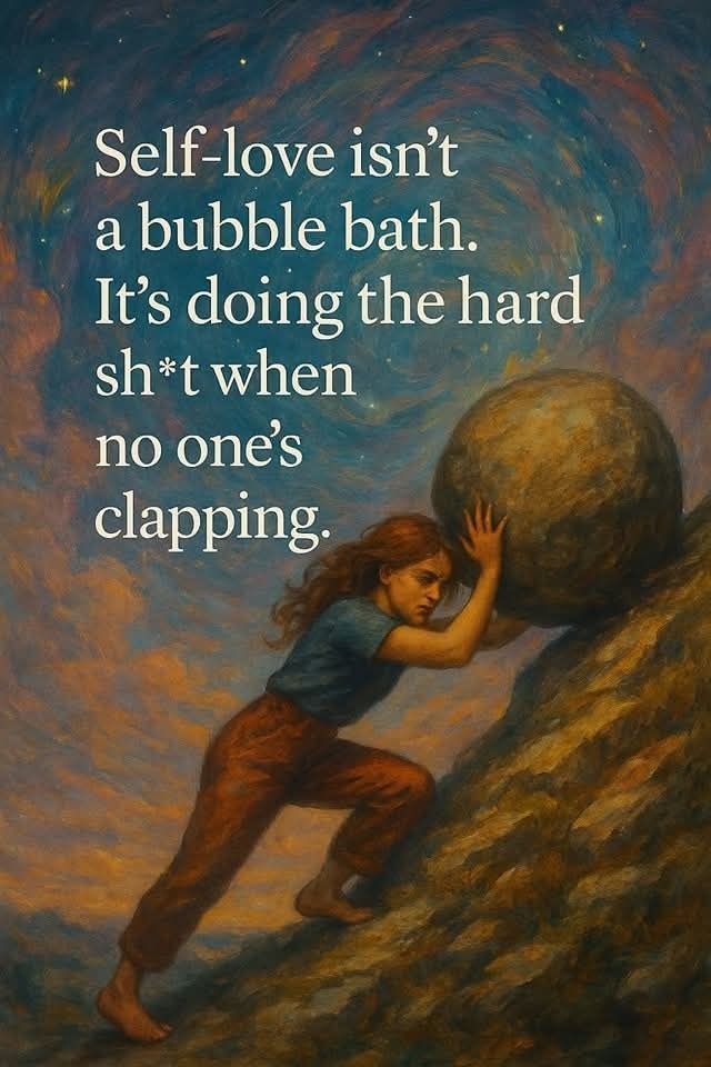 TheWizKhalifa's tweet image. Self-love isn't a bubble bath. It's doing the hard work when no one's clapping.

#SelfLove #DoTheWork #InnerStrength #SelfDiscipline #NoValidationNeeded #RealSelfCare #PersonalGrowth #Quotes #ShareInspireQuotes