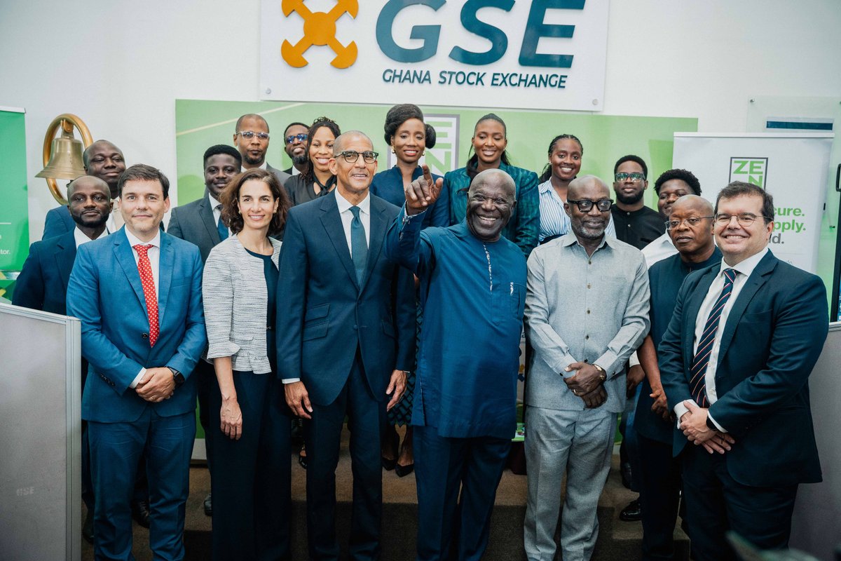 zenpetroleumplc's tweet photo. Highlights from ZEN's Listing Ceremony on the @gstockexchange, celebrating a collective achievement made possible by our employees, investors, regulators, and valued stakeholders.
#ZENPetroleumHoldingsPLC #ZENListed #GSE #IPO #theZENway https://t.co/LDgRJ4cvNg