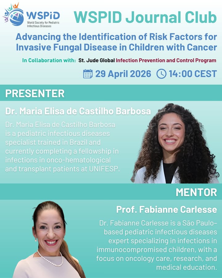 WSPID's tweet photo. Meet the speakers:
👩‍⚕️ Dr. Fabianne Carlesse
👩‍⚕️ Dr. Maria Elisa de Castilho Barbosa

📆 29 April at 14:00 CEST
👉 REGISTER NOW: https://t.co/84qH7gPXQq

Live interpretation to Spanish available.

In collaboration with the St. Jude Global Infection Prevention and Control Program. https://t.co/LVS29QJNfZ