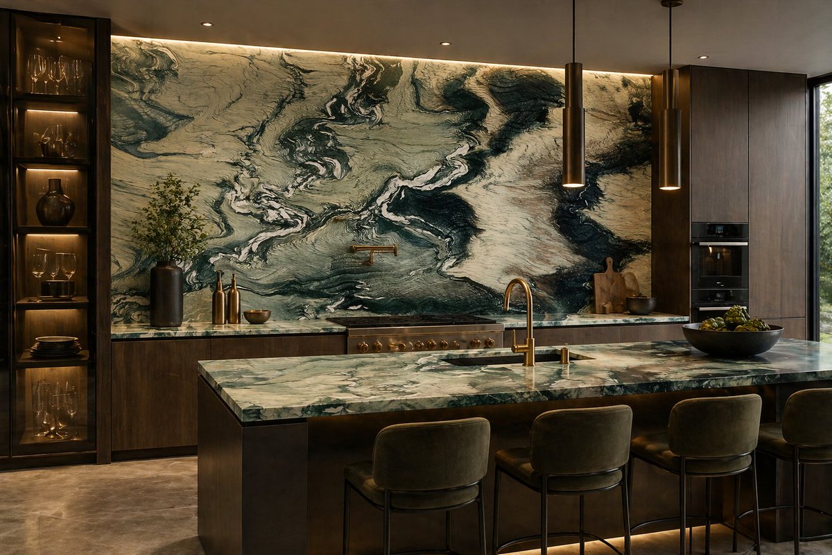 LackstoneTX's tweet image. Cipollino Ondulato Quartzite 🌿✨

2cm polished Cipollino Ondulato Quartzite brings bold movement, rich green tones, and elegant ivory veining — a true natural statement for high-end interiors.

DM for pricing, photos &amp;amp; reservations 📩

#Quartzite #LuxuryDesign #InteriorDesign