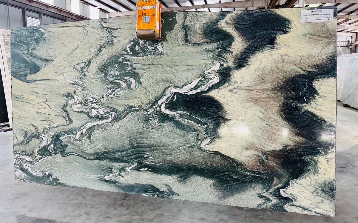 LackstoneTX's tweet image. Cipollino Ondulato Quartzite 🌿✨

2cm polished Cipollino Ondulato Quartzite brings bold movement, rich green tones, and elegant ivory veining — a true natural statement for high-end interiors.

DM for pricing, photos &amp;amp; reservations 📩

#Quartzite #LuxuryDesign #InteriorDesign
