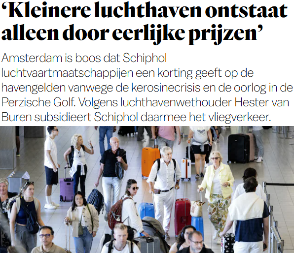 Matthijs85's tweet image. Schiphol verstoort marktwerking met luchtvaartsubsidies parool.nl/amsterdam/amst… ✈️ #Amsterdam #Schiphol
