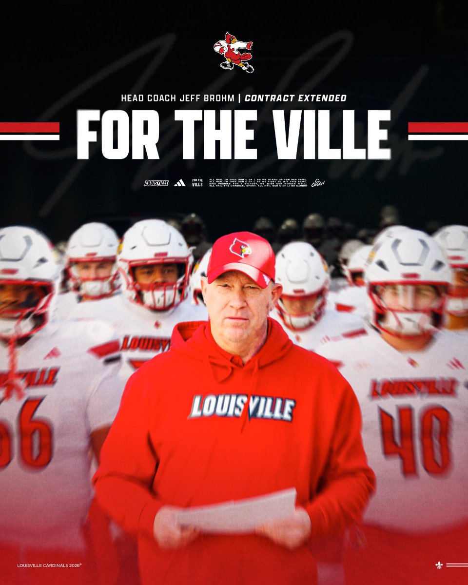 Our guy 🤝

<a href="/JeffBrohm/">Jeff Brohm</a> has agreed to a contract extension through 2033.

Details: uofl.me/4taK7Yl

#GoCards