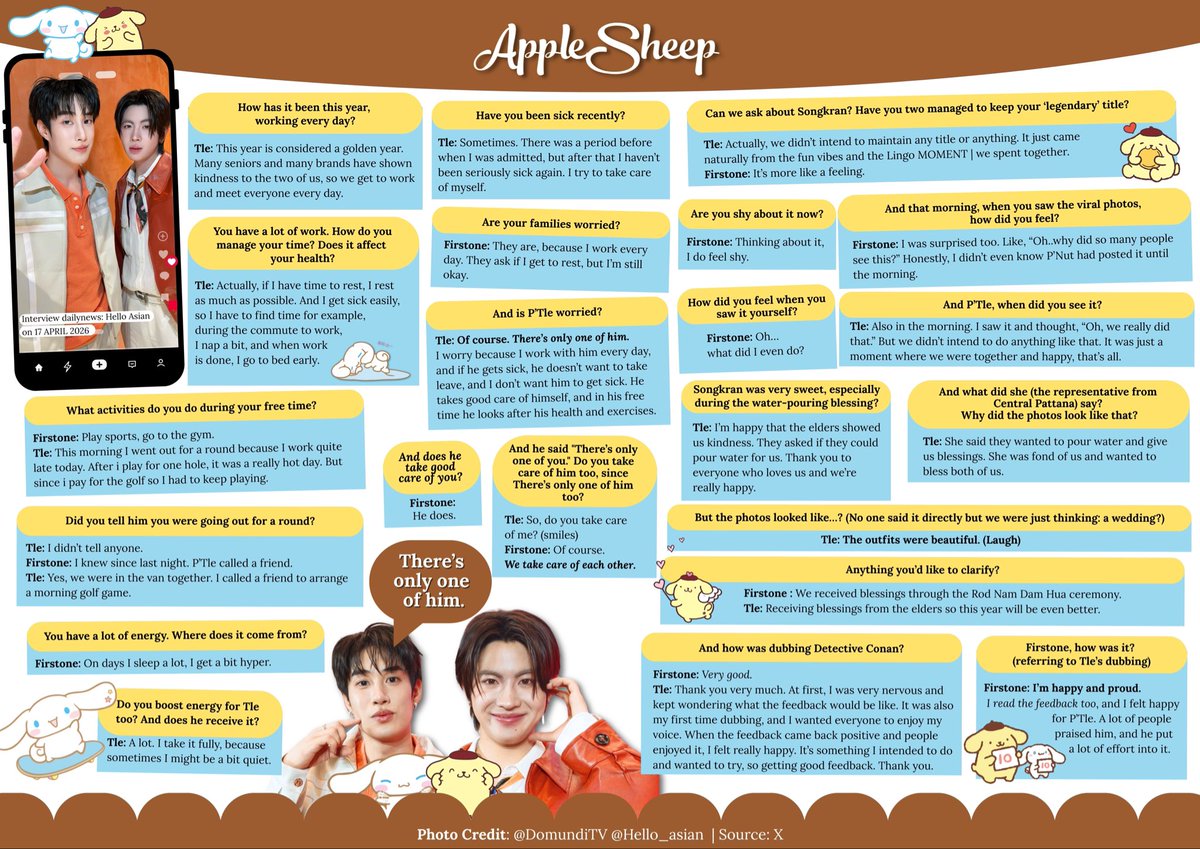 Lingo Lingo RECAP |
#TleFirstone interview with Hello Asian 

Because in every story, there’s only one him — Tle_mtm.

Soft like a sheep, sweet like a treat… but still unforgettable. 🐑🍬

#เติ้ลเฟิร์สวัน

This is SHEEP X TFO SWEETTREAT

#SHEEPxTleFirstone