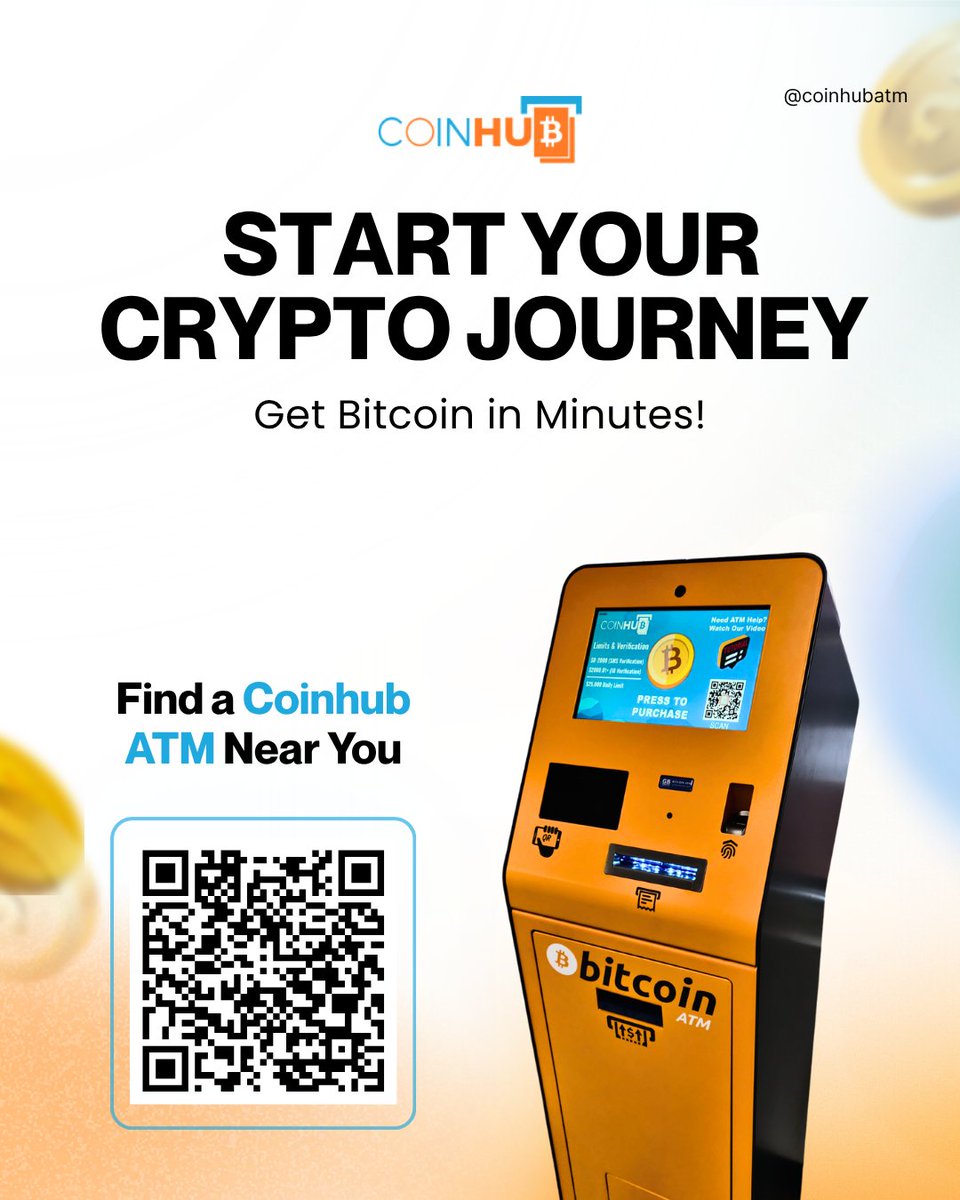 💸 Bitcoin in minutes, not hours!

📍 Find a Coinhub ATM Near You:

Scan the QR code or visit: coinhubatm.com/locations

#coinhub #bitcoinatm #cryptomadesimple #buybitcoin #crypto #cryptojourney #coinhubatm