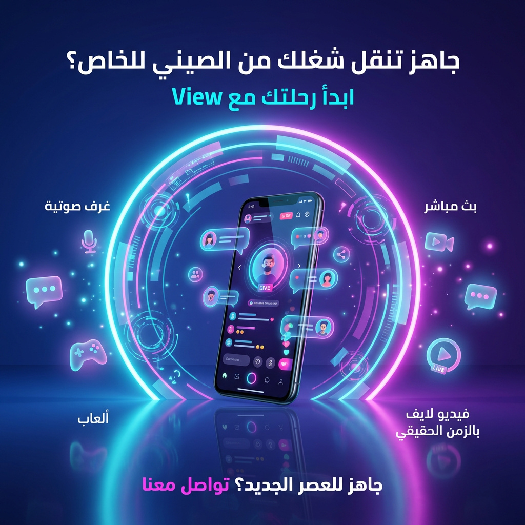 ViewCompany1's tweet photo. جاهز تنقل شغلك من الصيني للخاص؟
ليش تظل معلق بالتطبيقات الصينية؟ مع View، بننقلك لعالم خاص فيك. غرف صوتية، بث مباشر، ألعاب، وفيديو لايف بالزمن الحقيقي. سرعة استجابة خرافية وجهازك مرتاح. جاهز للعصر الجديد؟ تواصل معنا.

#تطوير_تطبيقات
#تطبيقات_صوتية #شات_صوتي #لايف #بث_مباشر #فيديو https://t.co/9Vo9hihgQ7