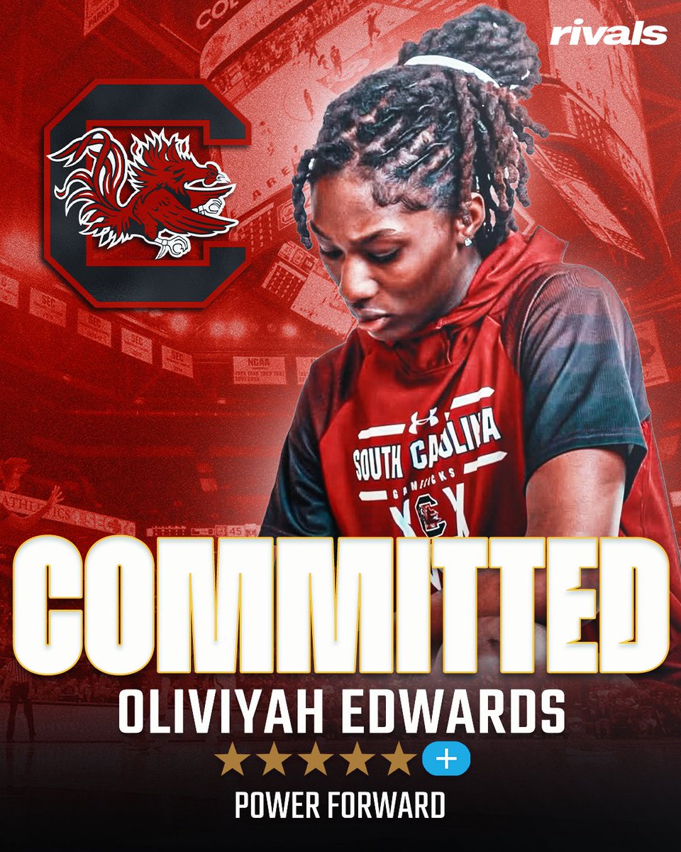 Rivals's tweet photo. BREAKING: Five-Star Plus+ PF Oliviyah Edwards has committed to South Carolina, she announced🐓

https://t.co/ndT6g2cN2d https://t.co/nZ3WAOwJAQ